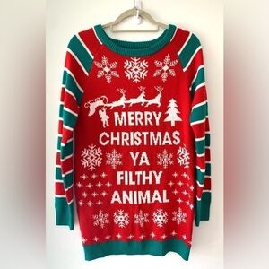 Ugly Christmas Sweater Red and Green Crew Neck